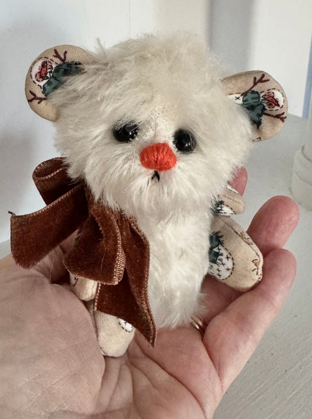 SOLD! Chilly: 5” Mohair Pixie Bear