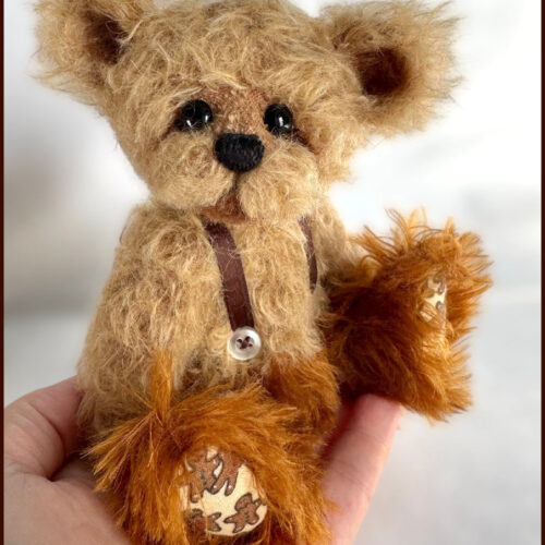 SOLD! Mr Crumbles:  6 1/2”  Artist Mohair Gingerbread Teddy Bear