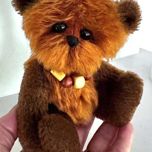 SOLD! Reese - 6 1/2" Brown and Rust Mohair Teddy Bear