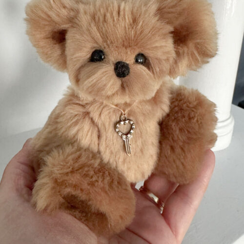 SOLD! Cooper:  5 3/4” Soft Faux Fur Small Artist Teddy Bear