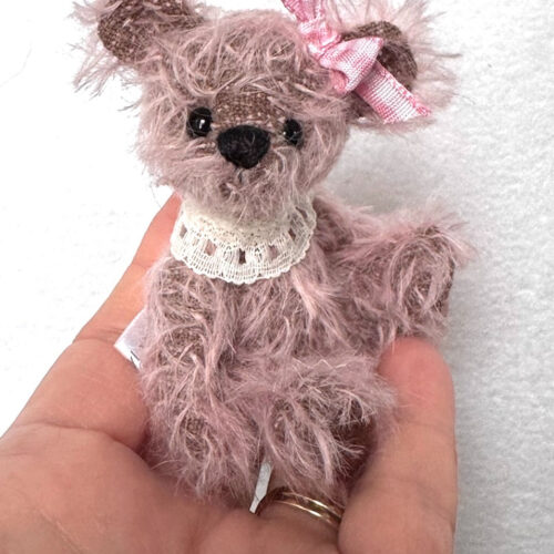 SOLD! Abigail:  4”  Miniature Mohair Artist Teddy Bear