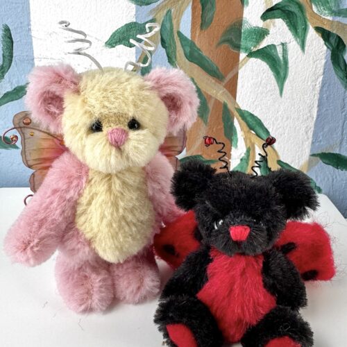 SOLD! Flutter & Dot - Custom Order Butterfly and Ladybug Miniature Teddy Bears
