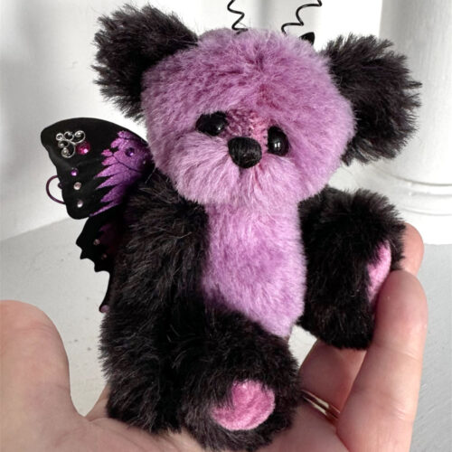 SOLD! Meadow: Purple Butterfly Miniature Teddy Bear