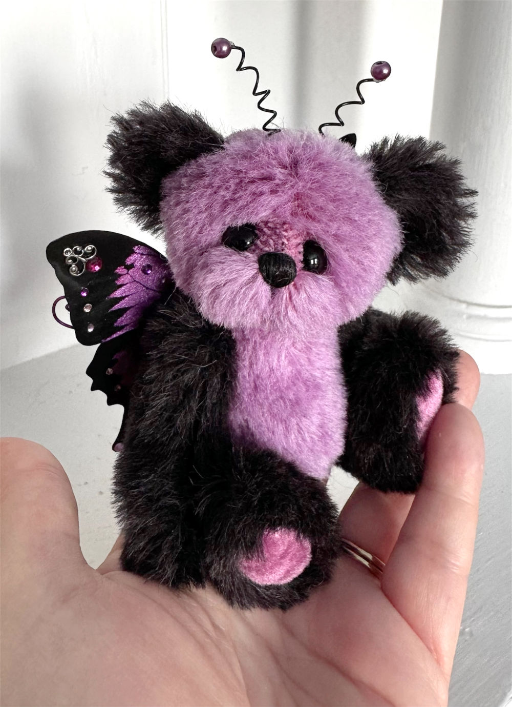 SOLD! Meadow: Purple Butterfly Miniature Teddy Bear