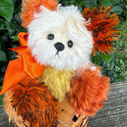 SOLD! Valencia- 6 3/4" Orange Mohair Teddy Bear