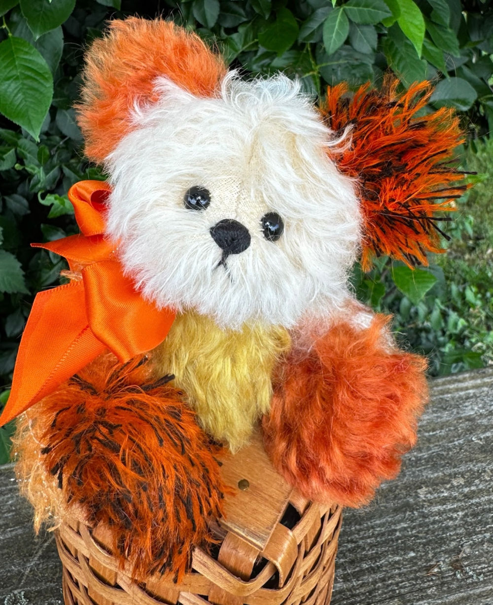 SOLD! Valencia- 6 3/4" Orange Mohair Teddy Bear