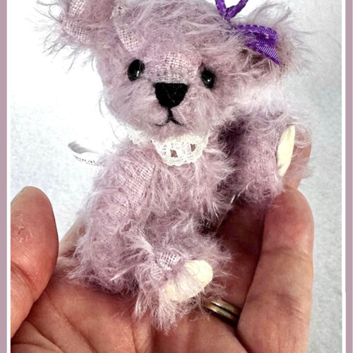 SOLD! Adeline:  4”  Miniature Mohair Artist Teddy Bear