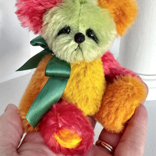 SOLD! Skittles:  5”  Miniature Multi Color Artist Teddy Bear