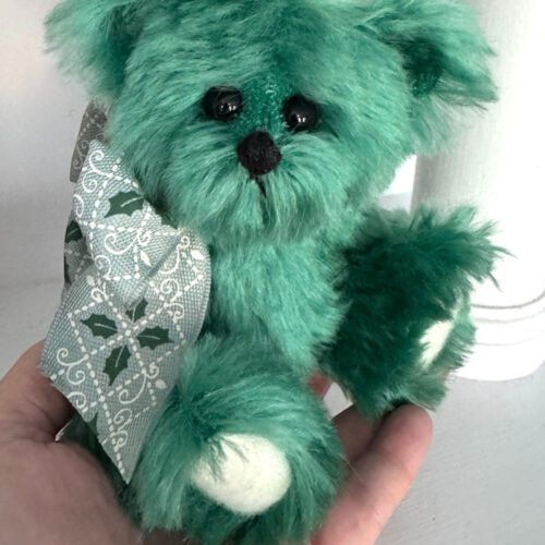 Clover - 6 1/2" Green Mohair Artist Teddy Bear