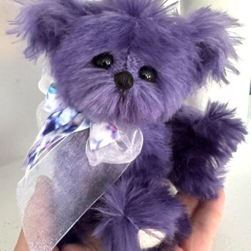 Merlot - 6 1/2" Purple Mohair Artist Teddy Bear